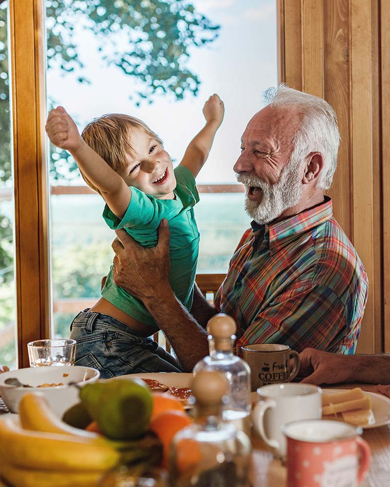 Grandfather with grandson